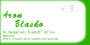 aron blasko business card